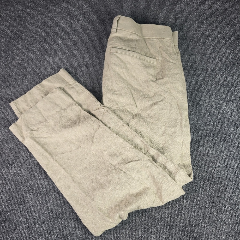 Abercrombie & Fitch Mens Tan Pleated Tapered Linen Blend Pants 30x30